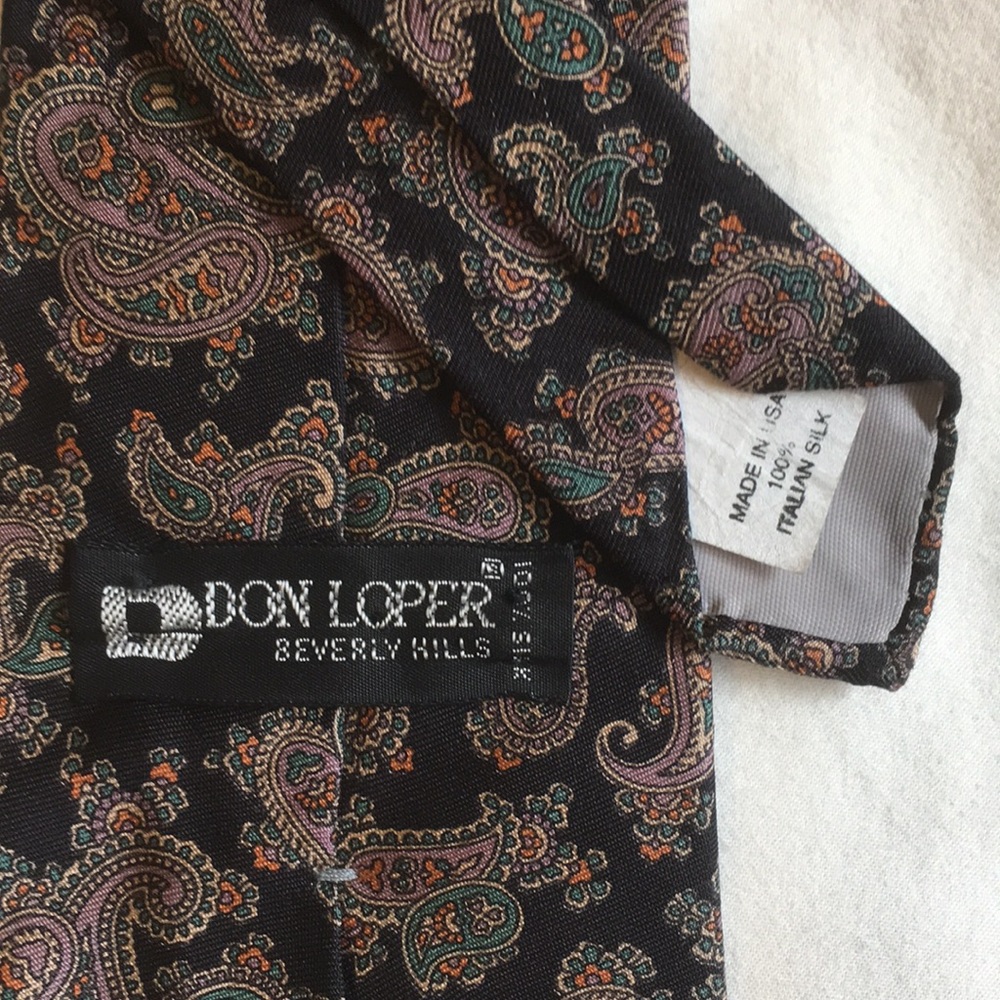 Vintage classy necktie black lavender orange green
